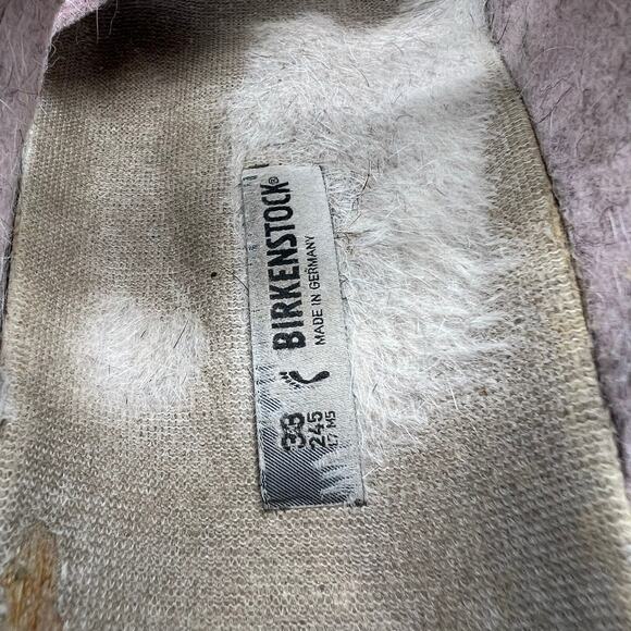 Birkenstock Sandals Womens 38 US 7 Arizona Pink Wool Felt Fleece Slides - Picture 8 of 8